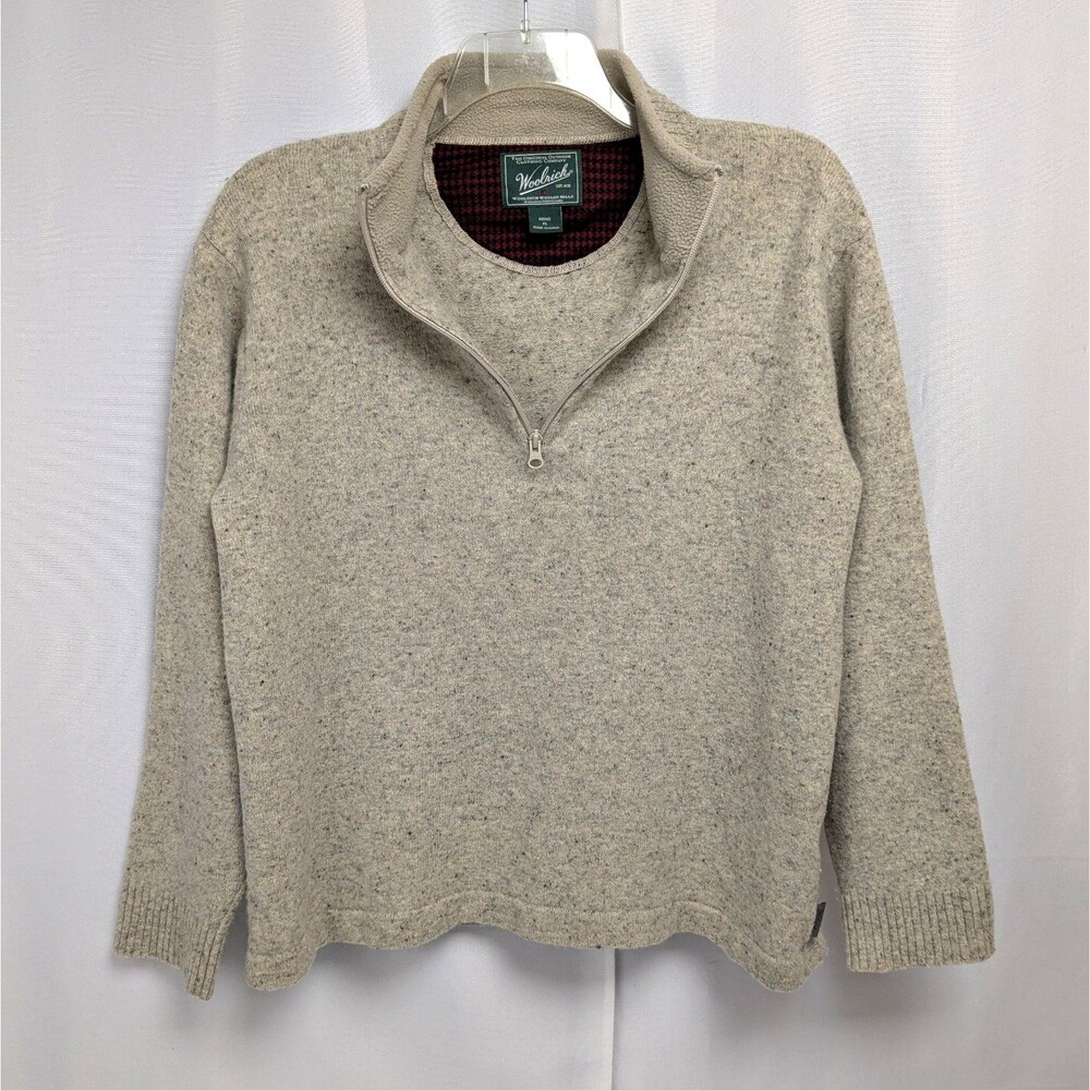 Woolrich 1/4 Zip Lambswool Sweater Pullover Men's Size XL Fisherman Hunting